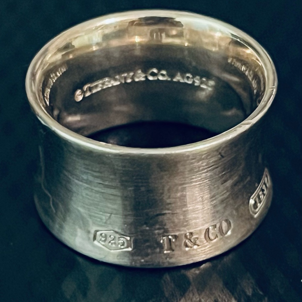 Tiffany & Co Sterling Silver 1837 wide band ring - Size 7